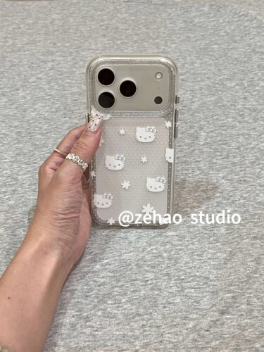U2 透明满屏白波点猫咪适用于苹果17promax新款小众手机壳iphone16pro个性15防摔保护套
