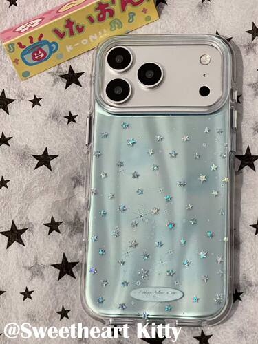 U2 ins镭射薄荷绿闪钻星星适用iphone18promax苹果17手机壳16小众