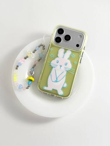 U2 透黄色星星小兔适用苹果17promax双层iPhone16可爱15磨砂14手机壳防摔保护套