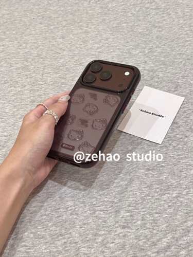 U2 可爱酒红边猫咪脑袋适用苹果18promax单层17pro透明16太空手机壳