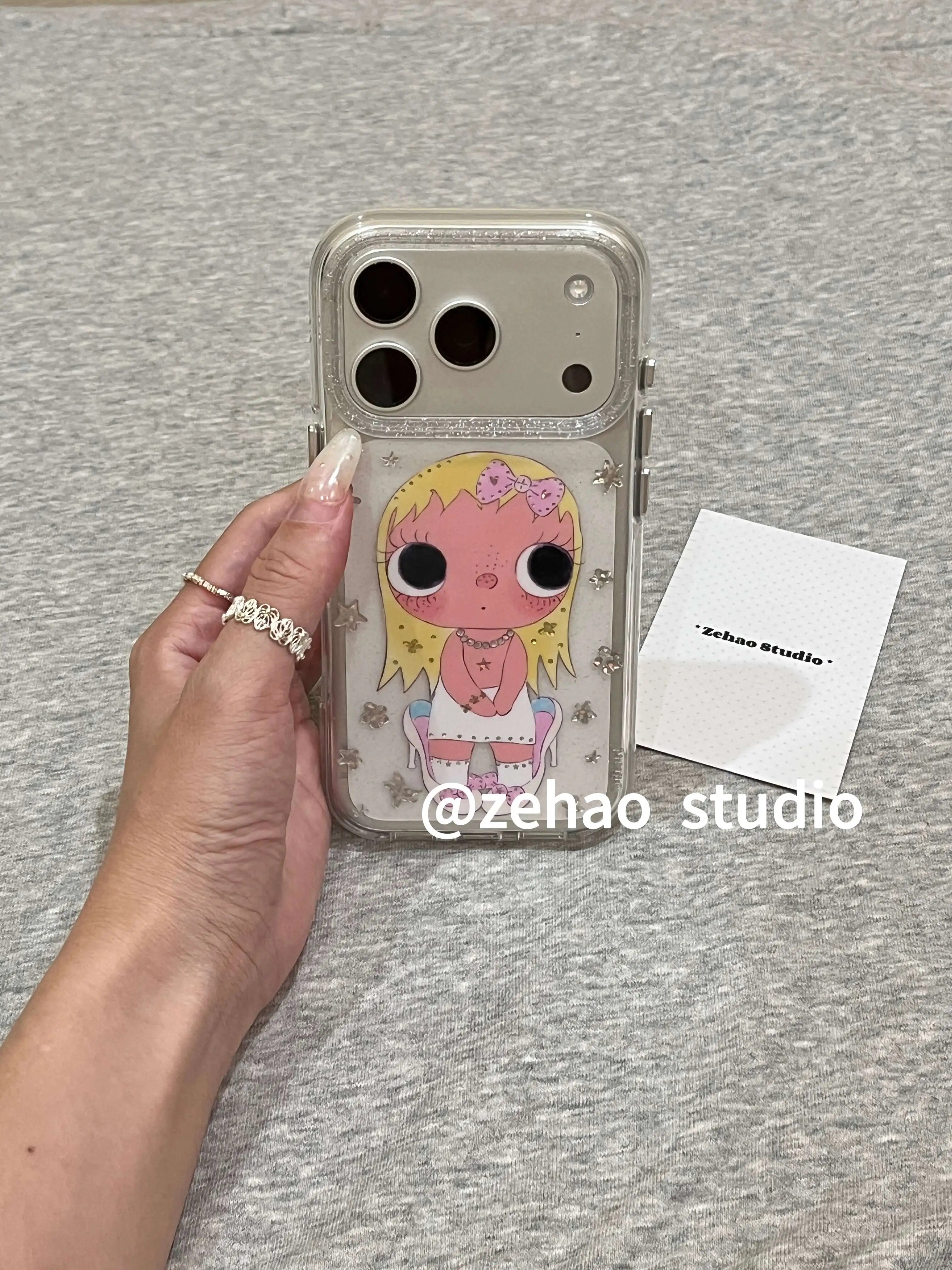 U2 透明黄发高跟鞋小玉适用于苹果17promax新款小众手机壳iphone16简约个性15防摔保护套