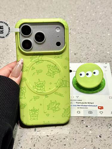U2 绿底三眼小怪兽菲林磁吸适用苹果17promax手机壳16iphone15