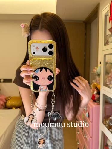 U2 可爱金色亮片小玉适用于iPhone17promax新款小众手机壳个性清新苹果16pro防摔保护套15