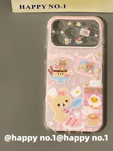 U2 古早甜美风甜品师轻松熊适用苹果iPhone手机壳防摔双层16少女防水