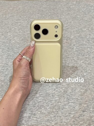 U2 磨砂大视窗果冻感奶黄适用苹果17promax新款小众手机壳iphone16pro简约15防摔保护套