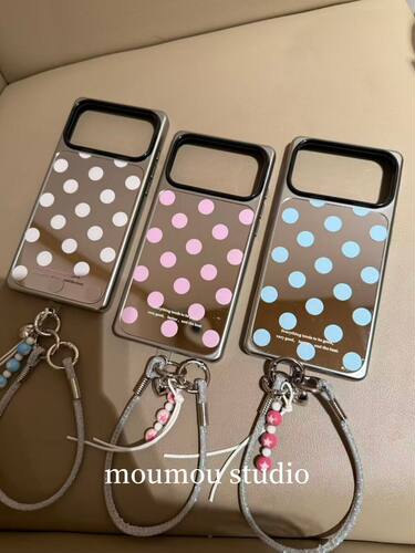 高级感电镀镜面波点适用于iPhone17promax新款小众手机壳简约小清新苹果16pro防摔保护套