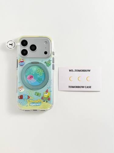 U2 360支点支架比奇堡路人鱼适用苹果17pro双层iphone16可爱15手机壳