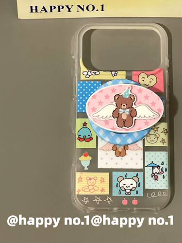 U2 古早风彩色格纹小熊磁吸适用苹果iPhone17新款小众手机壳双层16pro Max小清新简约少女防水15防摔保护套