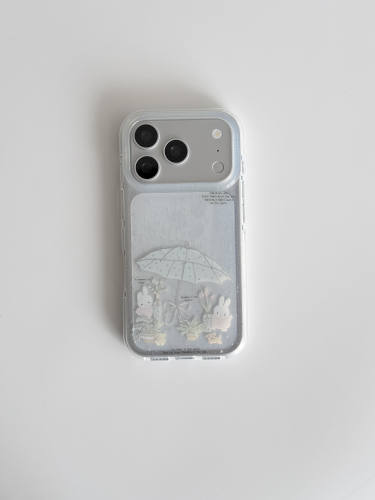 U2 适用甜美可爱雨伞兔子插画苹果17新款小众手机壳iPhone16简约清新个性15少女防摔保护套