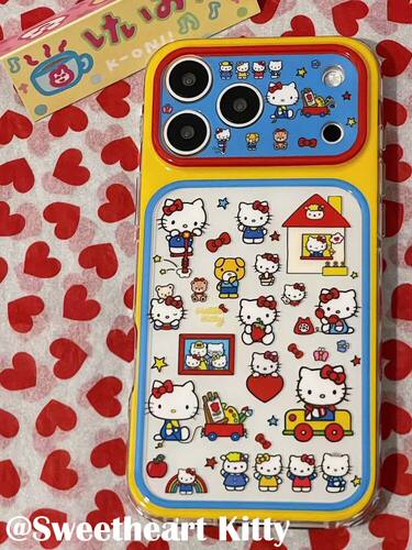 U2 ins古早拼色可爱kitty适用iphone18promax苹果17手机壳16少女