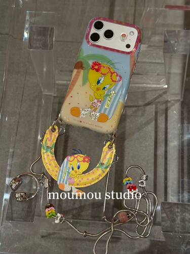 U2 可爱镭射沙滩崔弟小鸟适用于苹果iPhone17promax新款小侄女过手机壳16pro女15防摔保护套