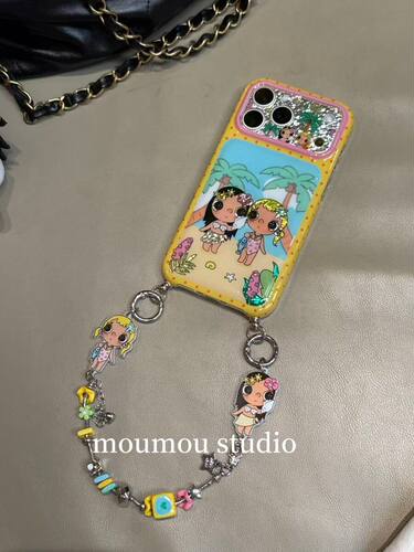 U2 夏日沙滩椰树镭射小玉适用于iPhone17promax手机壳苹果16pro女15防摔保护套