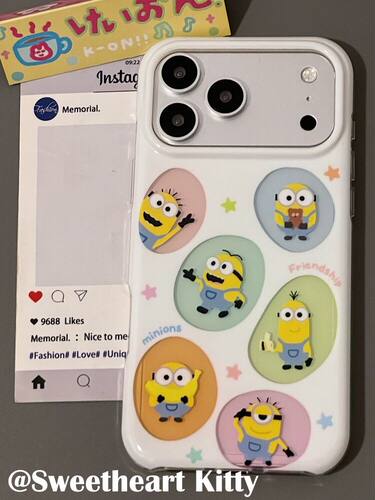 U2 ins可爱彩色泡泡小黄人适用iphone17promax新款小众苹果16手机壳15少女防摔保护套