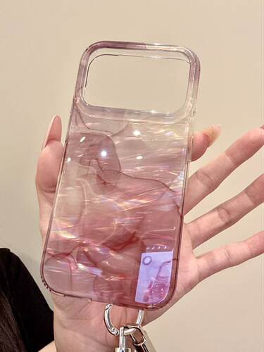 U2 适用于iphone18promax手机壳韩系高级感17贝壳纹晕染勃艮第酒红16
