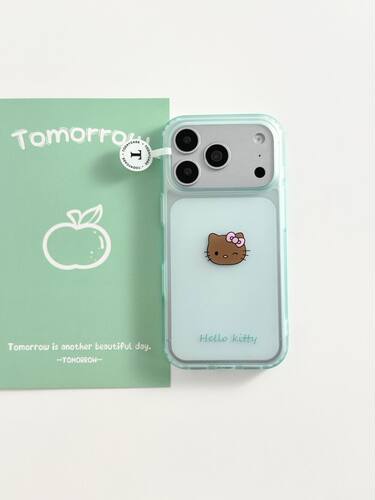 U2 薄荷绿黑皮凯蒂猫适用苹果17promax新款小众磨砂iphone16透明15可爱手机壳防摔保护套