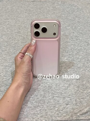 U2 简约磨砂渐变透粉适用于苹果17promax新款小众手机壳iphone16pro个性防摔保护套15p