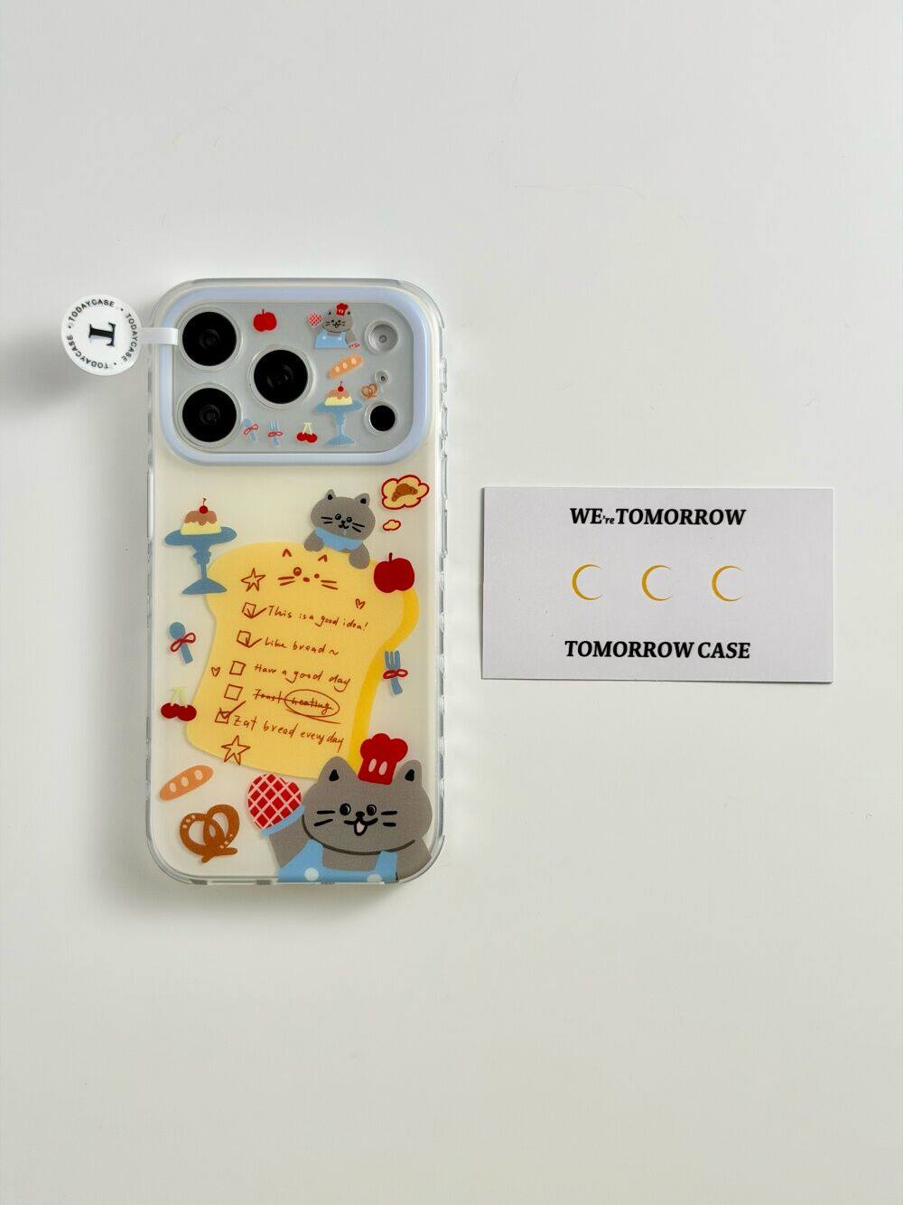 U2 可爱小灰猫吐司记事本苹果17promax新款小众双层iphone16卡通图案15磨砂个性创意14手机壳 防摔保护套