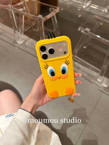 U2 可爱黄色崔迪小鸟适用于iPhone17promax新款小众手机壳个性苹果16pro女15防摔保护套