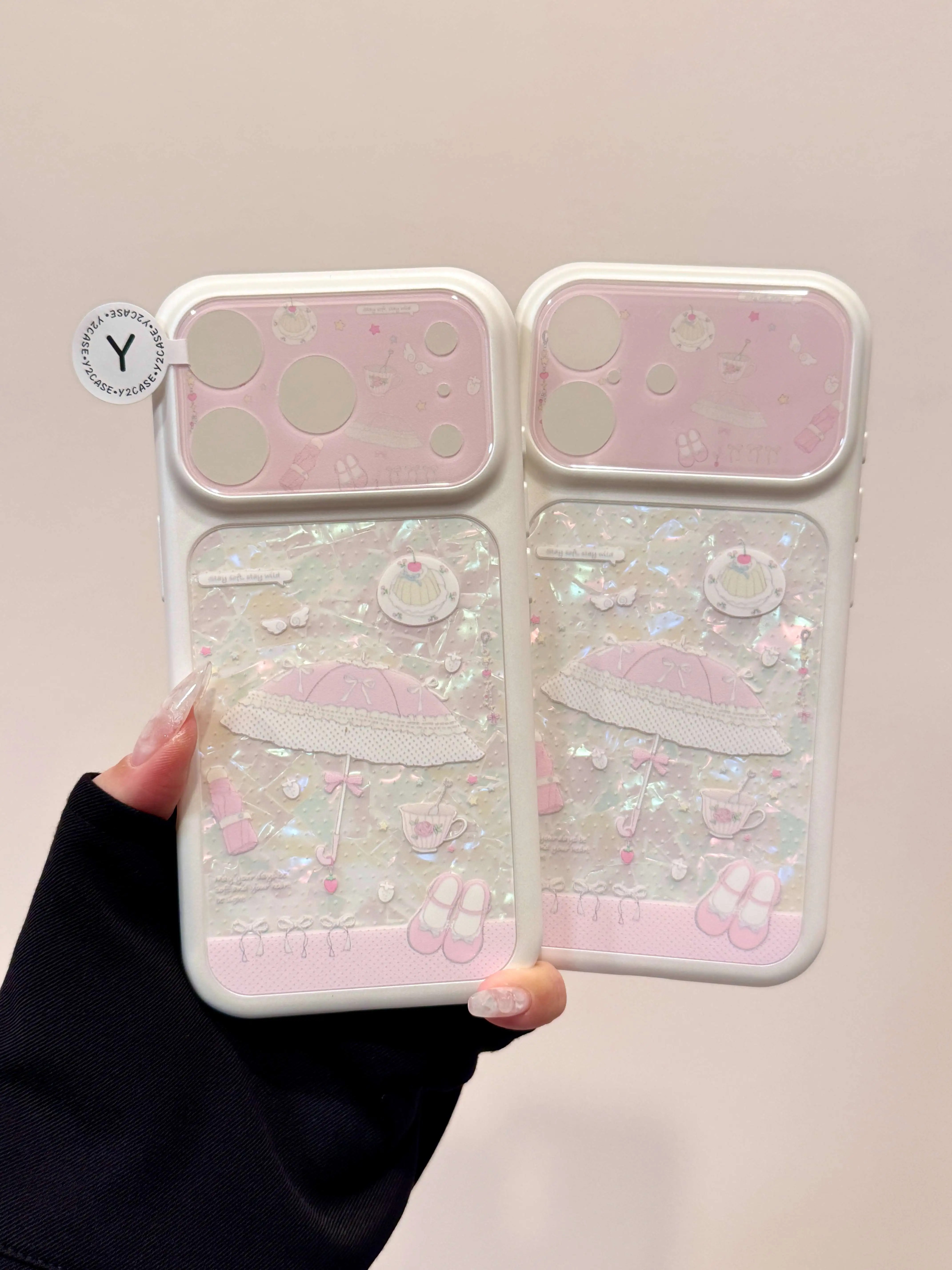 U2 ins风少女心贝壳纹芭蕾鞋雨伞手机壳适用iPhone17pro Max新款小众苹果16小清新简约15防摔保护套