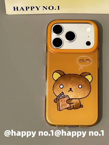 U2 古早焦糖色烤焦轻松熊适用苹果iPhone手机壳防摔双层16全包防水