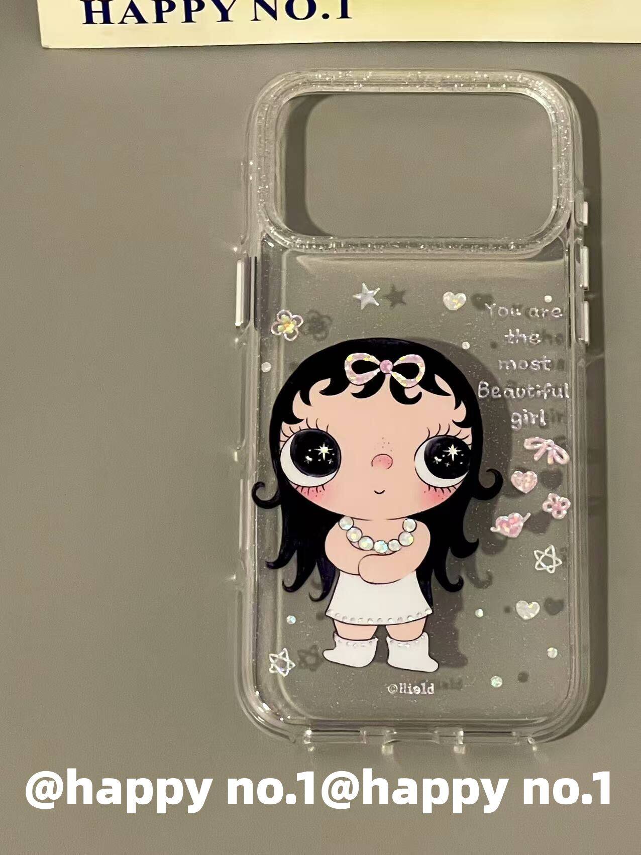 U2 氛围感闪粉珍珠项链小玉适用苹果iPhone17新款小众手机壳双层16少女防水简约15个性防摔保护套