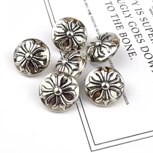 金属钮扣时尚罗心复古扣子纽扣金色银色擦黑漆小扣子衬衫纽扣袖扣