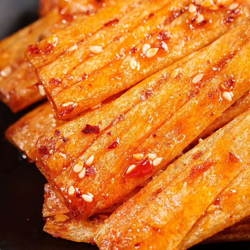 汨水娃手撕豆卷烤豆皮豆片平江辣条网F红大辣片辣条零食品湖南特