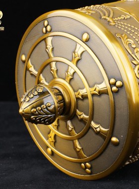 德田电动转金轮家用插电转运轮招财轮藏族转简经纶家居玄关转金筒