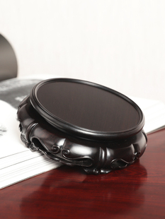 紫光檀实木圆形茶杯紫砂壶这整木底座花瓶盆景香炉杯子红木承托垫