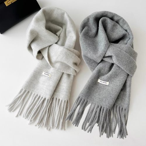 格雷灰色男女情侣流苏高级感围巾