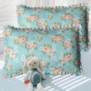 45*70cm网红透气四季耐脏枕头套40×60夹棉绗缝加厚枕套一对装