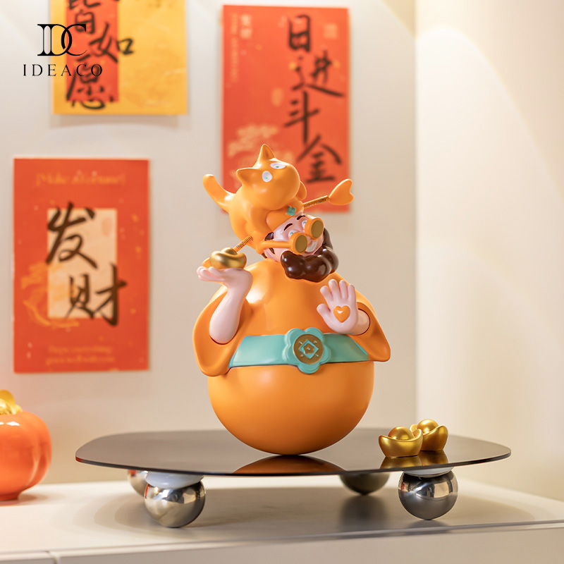 爱蒂可姜黄色财神爷摆件