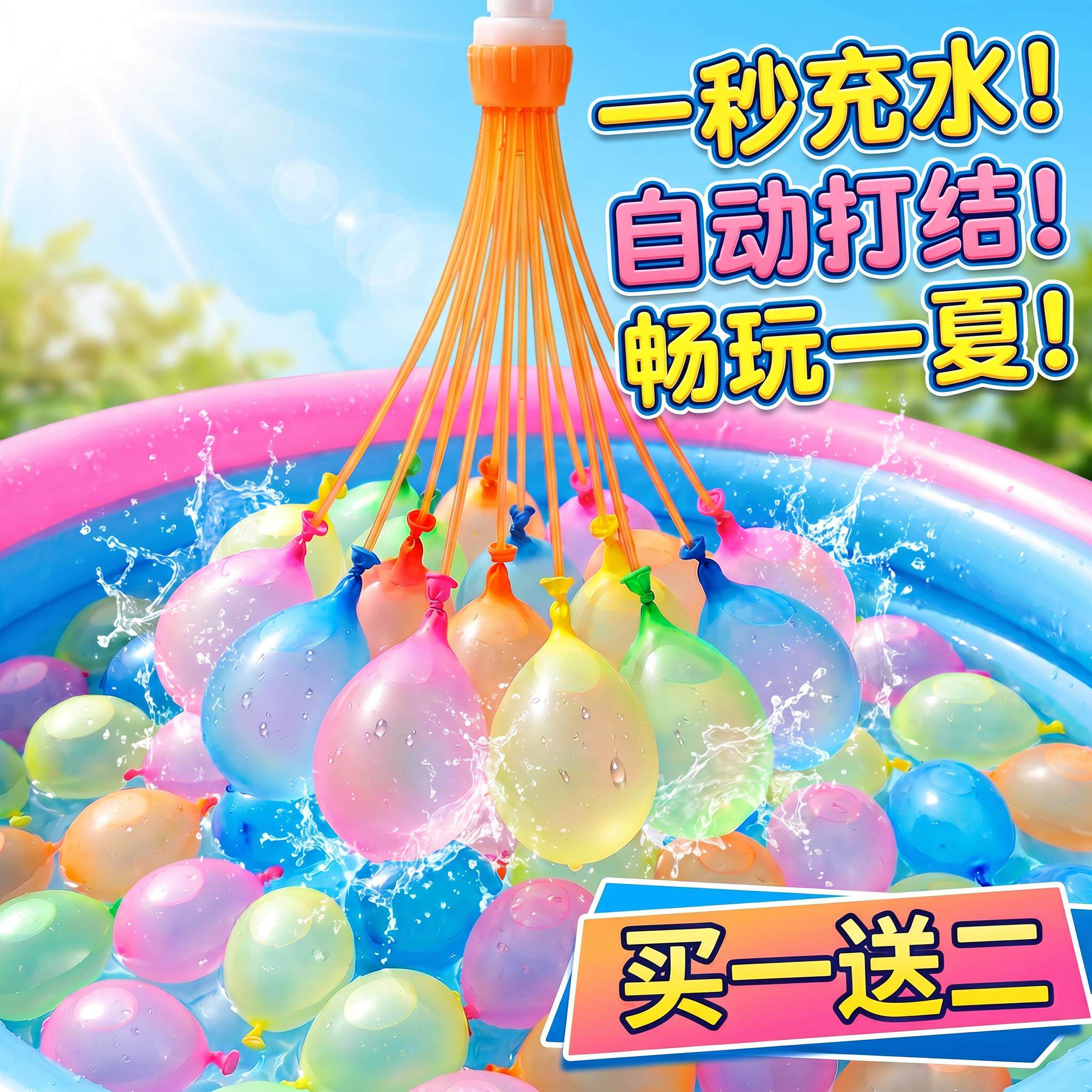 水气球儿童快速灌注充水打水仗吸水子弹补充包玩具夏天注水灌水气