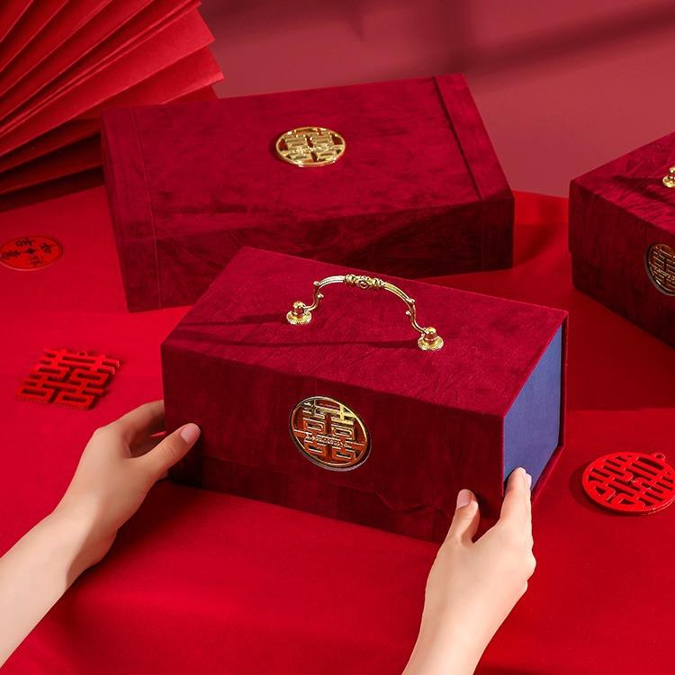 结婚彩礼箱提亲密码礼金箱彩礼聘金盒装10万元红包高档结婚用品