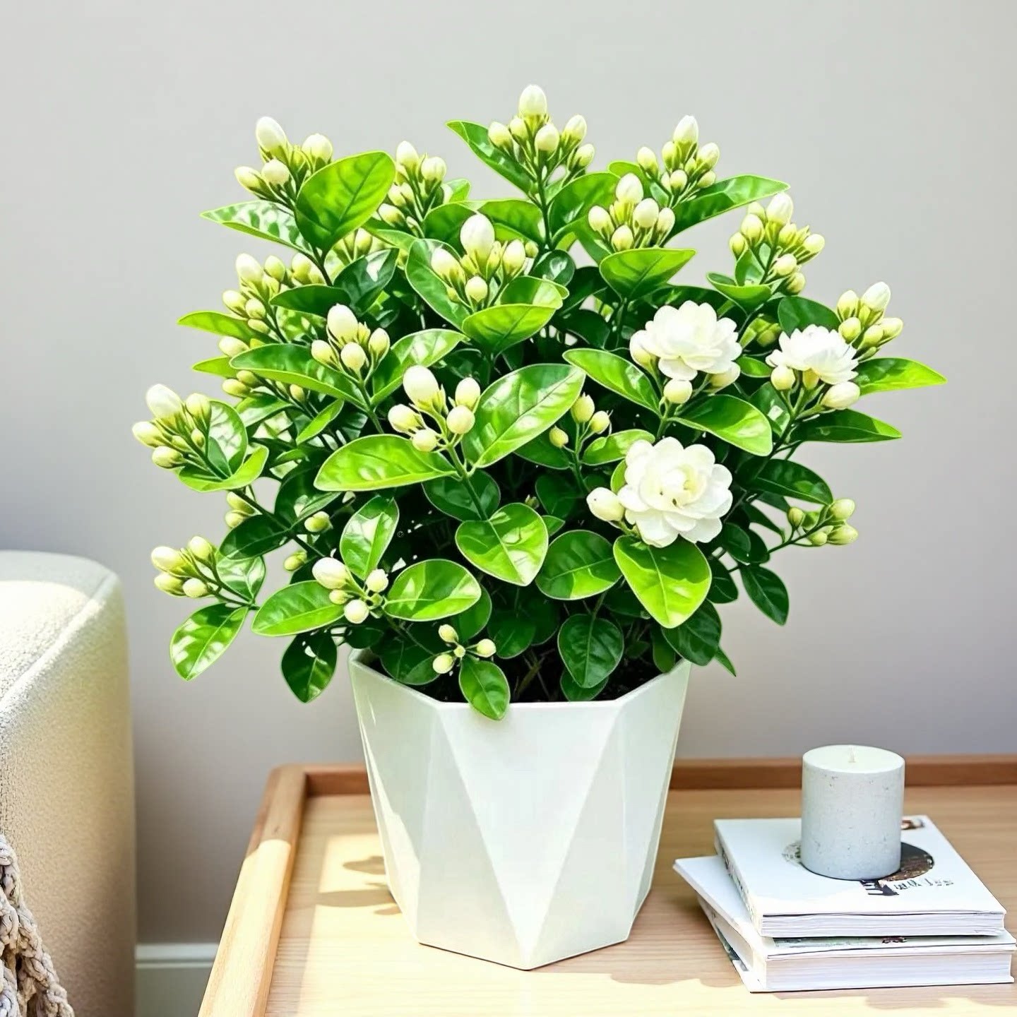 茉莉花盆栽带花苞室内客厅装饰品花卉绿植四季花卉开花浓香型植物