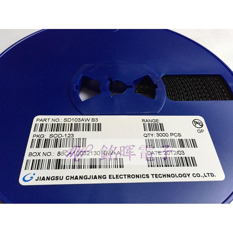 热销 品牌 长电 贴片肖特基二极管 SD103AW 印记 B3 SOD-123 正品