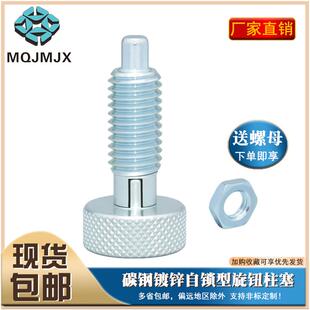 MITZS碳钢镀锌滚花头旋钮柱塞带定位止自锁型分度销固定M6止动销