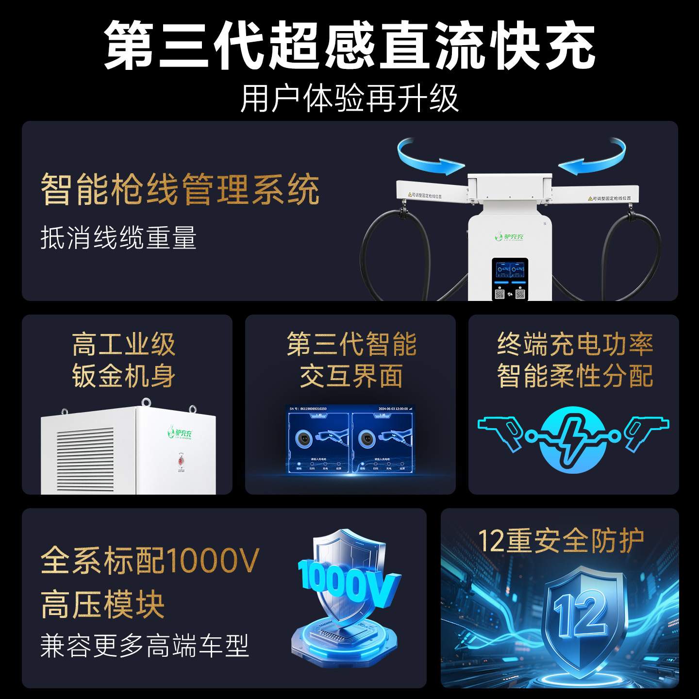 360kW分体式群充充电桩480KW超充充电堆风冷大功率重卡汽车充电桩
