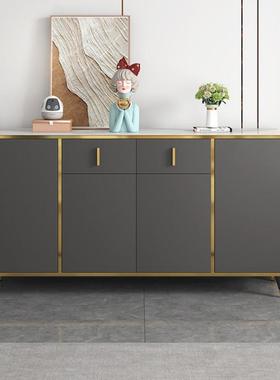 岩约断板餐柜现代简轻奢茶水柜家用靠墙OZB储物柜沙发靠柜边收纳