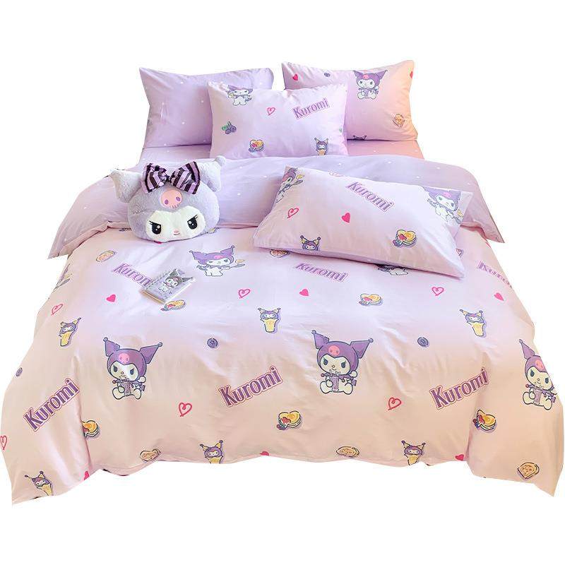 库洛米全棉上四套卡通纯棉被套2025041宿床舍床单三件件套儿童孩,床上用品,床品套件/四件套/多件套,淘宝优惠券,粉丝福利购,淘宝优惠卷