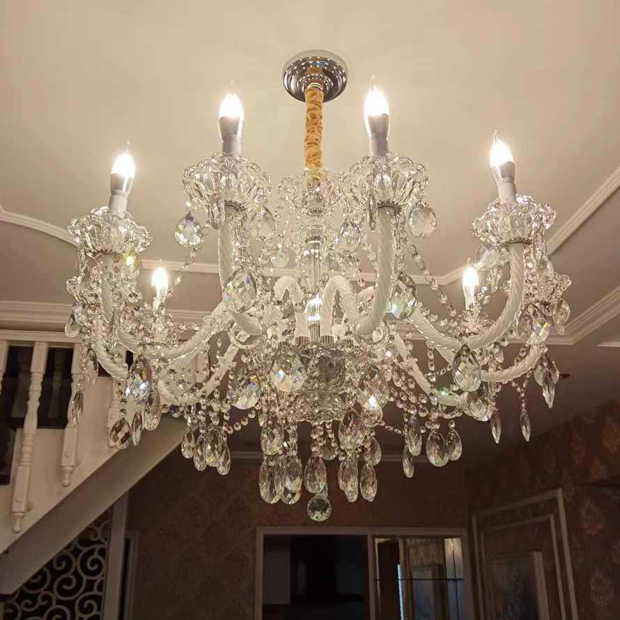 家客341厅水吊灯大欧式厂高档气晶家用法式卧室书房餐厅新款灯具