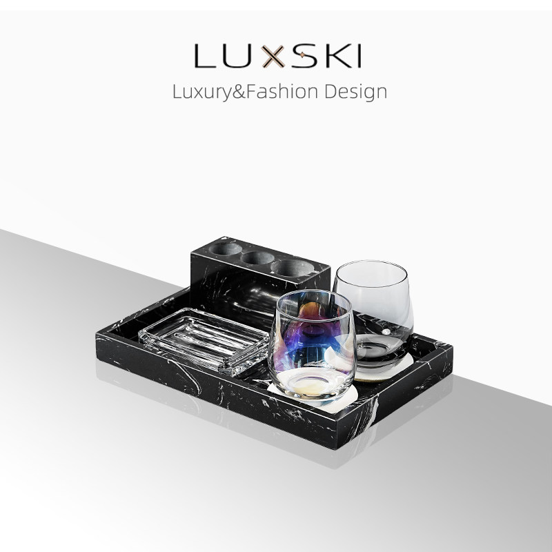 高级感牙刷置物架浴室洗漱收纳套装乔迁入宅礼品高奢家居置物摆件