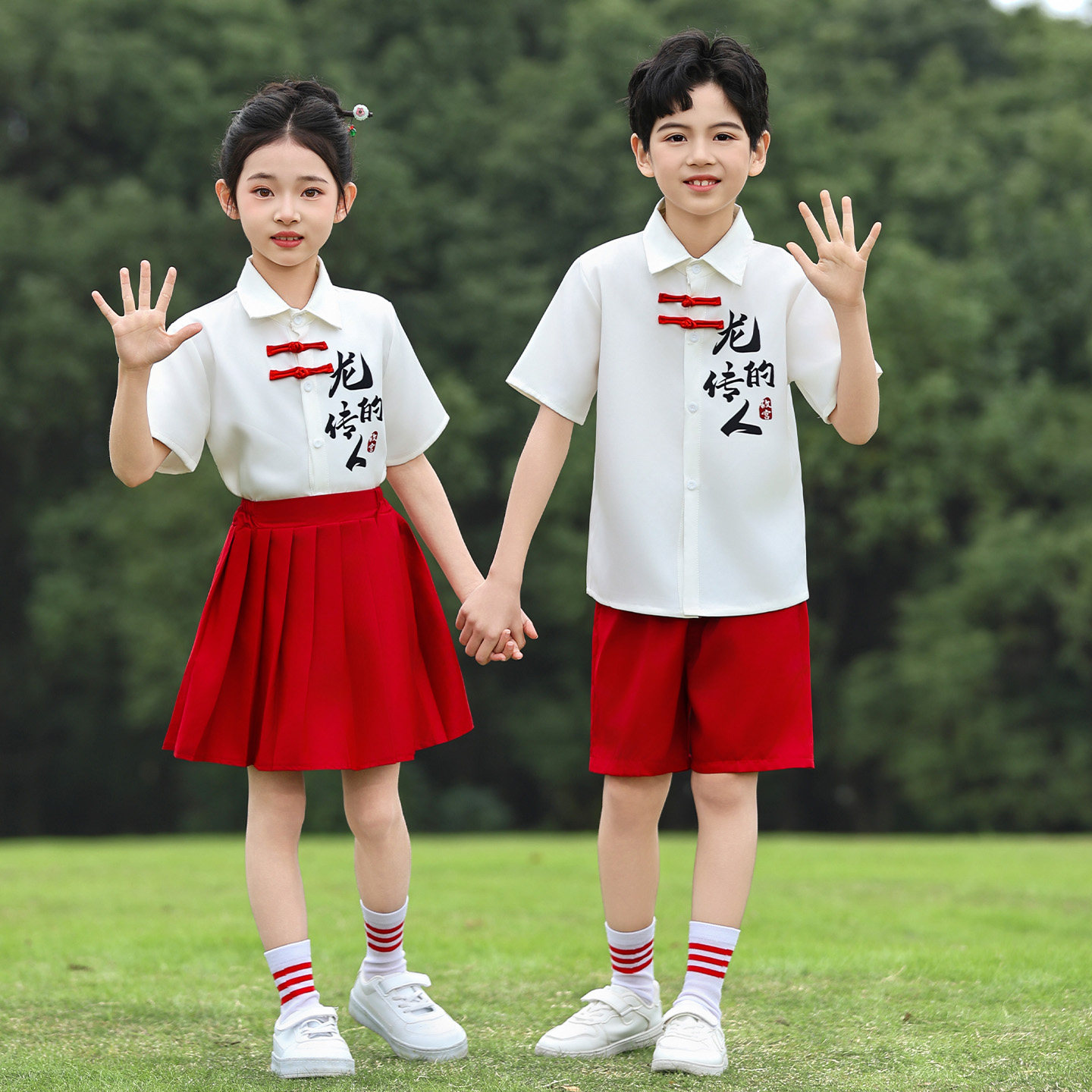 六一儿童合唱表演服龙的传人小学生诗歌朗诵班服幼儿园毕业班园服