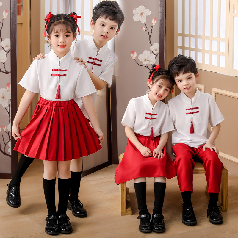 六一儿童合唱服幼儿园园服中小学生诗歌朗诵中国风汉服演出服班服
