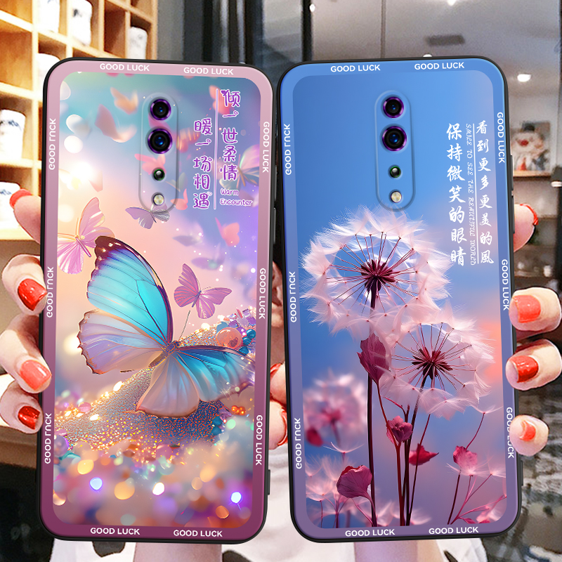 彬彧适用于OPPORenoZ镜头全包OPPO新款防摔手机壳pcdm10治愈系renoz玫瑰花彩绘pcdm10保护套OPPO梦幻蝴蝶oppo