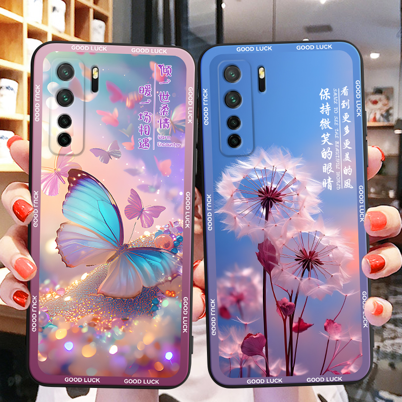 彬彧适用于华为nova7SE5G活力版新款防摔手机外壳cdy-an00保护套p40lite玫瑰花彩绘tn00镜头全包华为nova7se