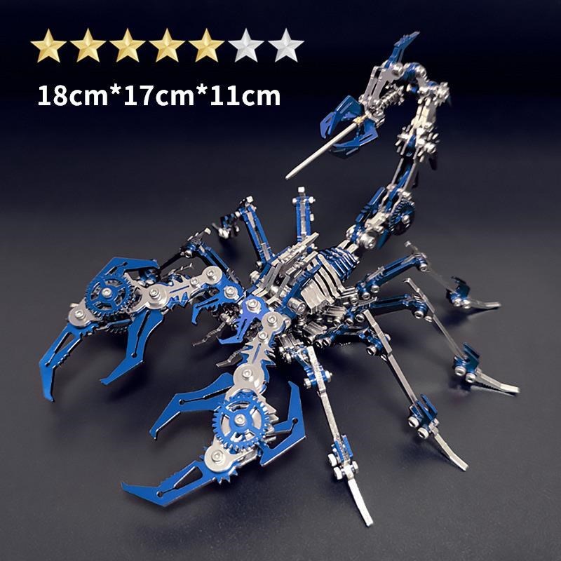 现货魔蝎机械蝎子金n属拼装模型潮玩手办DIY手工玩Z具桌面摆件