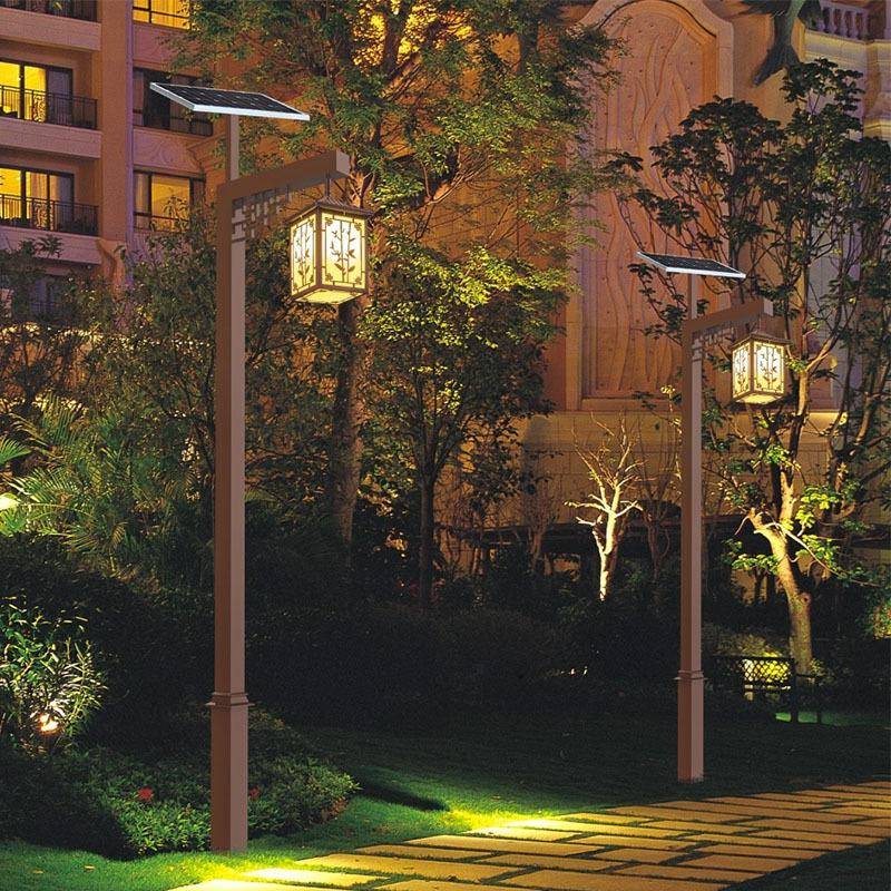 定制园林景观灯3.5米公园太阳能庭院灯新款一体化中式仿古路灯新