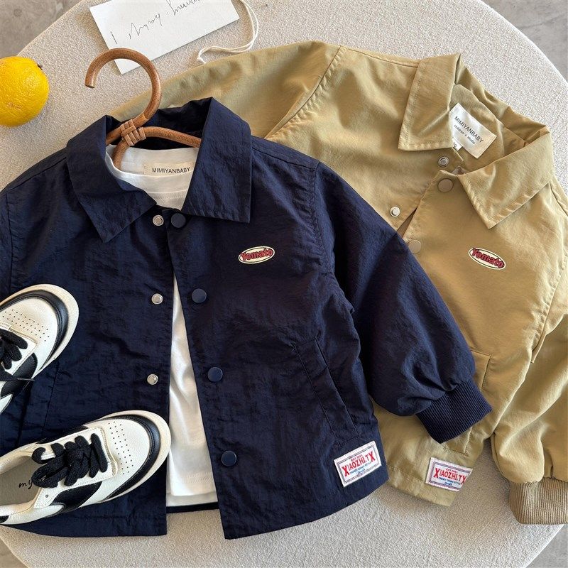 辰妈儿童外套2025春款男童纯色夹克宝宝翻领春秋衫女童贴布棒球服,童装/婴儿装/亲子装,普通外套,淘宝优惠券,粉丝福利购,淘宝优惠卷