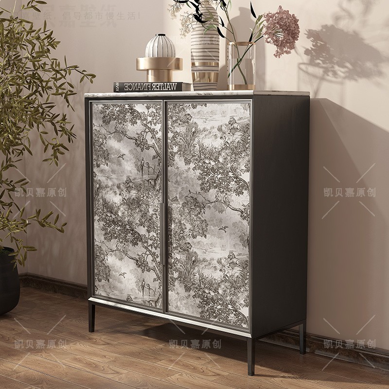 美式复古怀旧家具柜子翻新贴餐边柜斗柜改造壁纸自粘防水玻璃贴纸